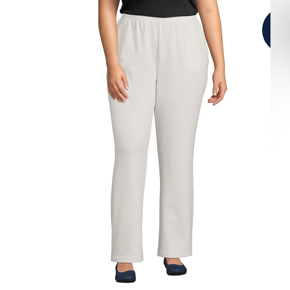 Land’s End Women's Plus Size Sport Knit High Rise Elastic Waist Pull On Pants